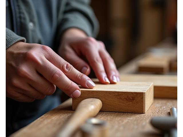 Artisan working with raw, beautiful wood